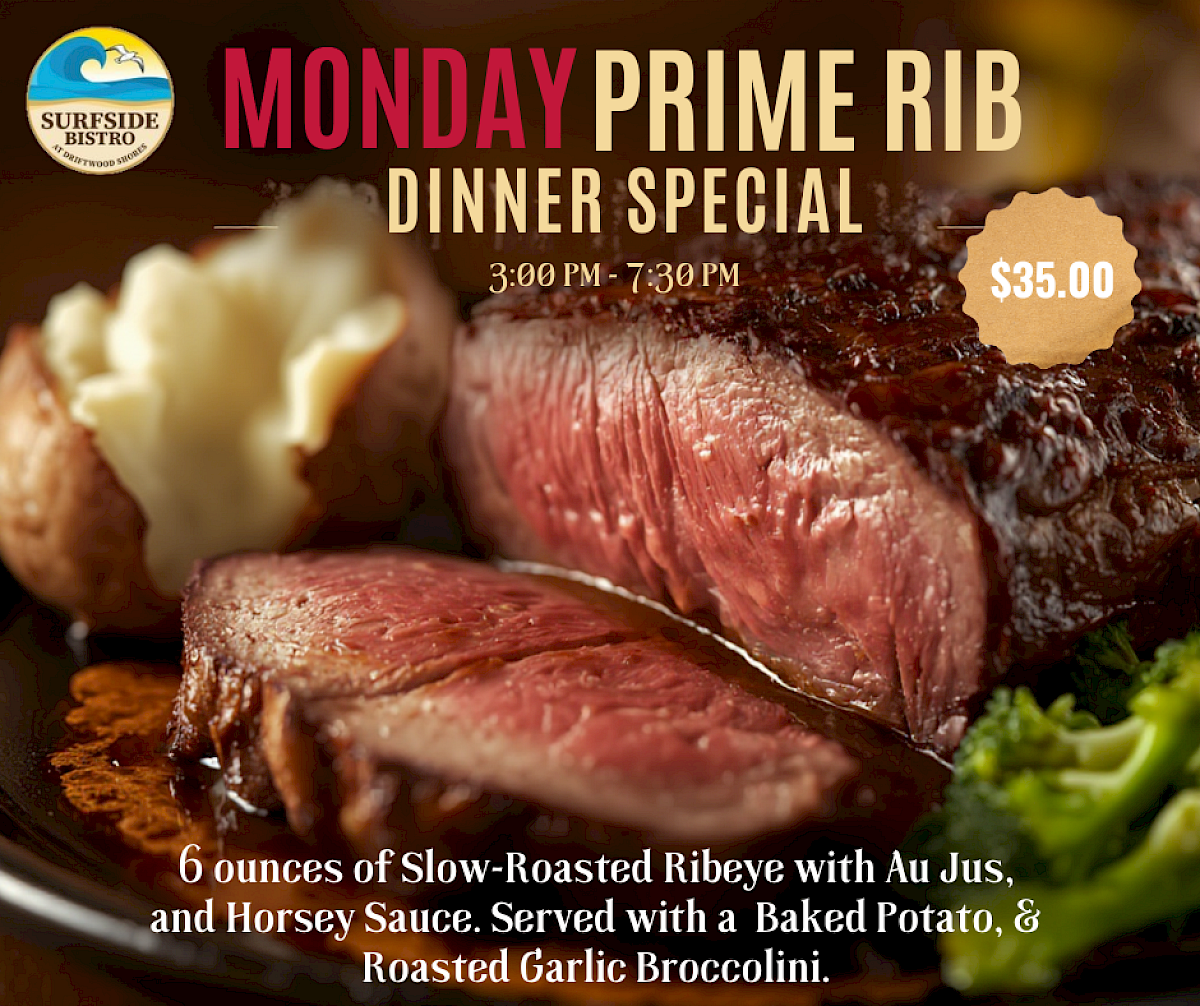 Monday Prime Rib Dinner Night!